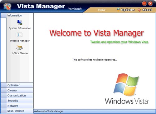 Vista Manager 1.03:  Windows Vista