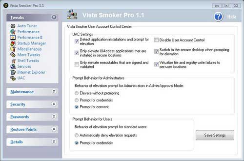 Vista Smoker Pro 1.1 - оптимизация Windows Vista